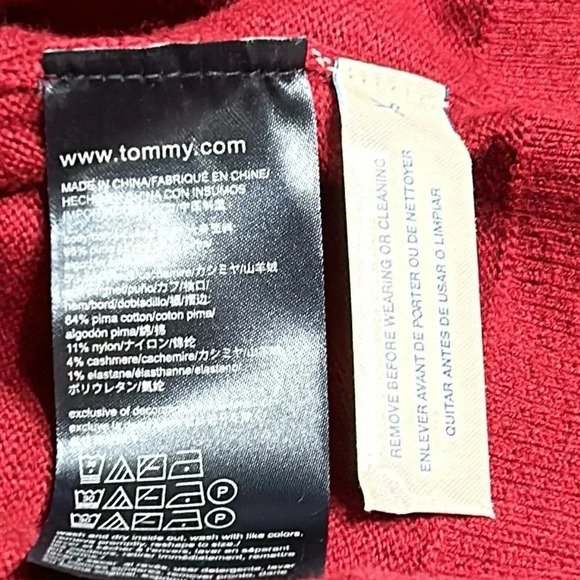 Tommy Hilfiger cashmere cotton blend  sweater,v neck,men size L, PTP 22”-25”. EC - Picture 11 of 12